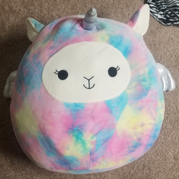🌟LARGE 16”🌟 Lucy-May Rainbow Tie-Dye Llama Pegacorn Squishmallow - Picture 3 of 7